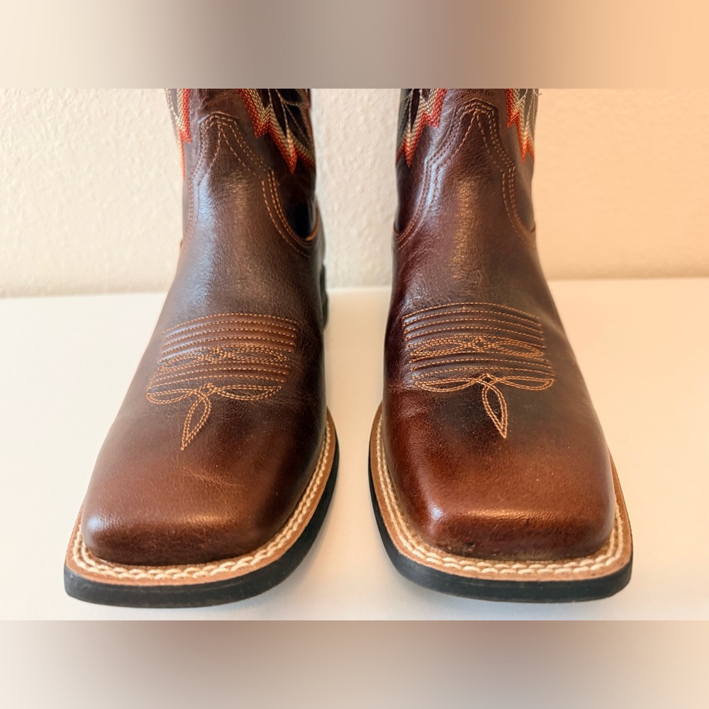 Ariat Breakout Western Boots Rustic Brown Leather Size 9 Like New - Picture 2 of 9